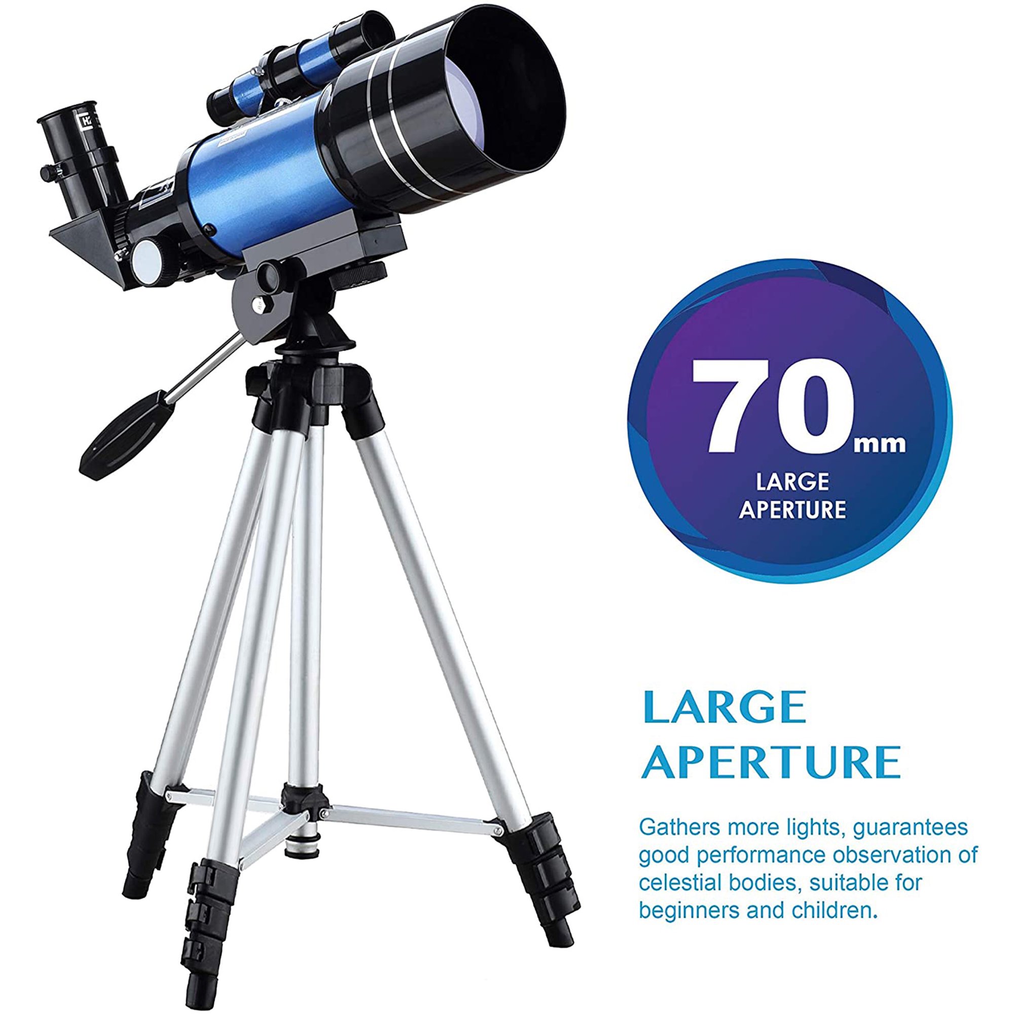 Telescopes 40070 70mm Aperture 400mm AZ Mount Telescope with Accessories for Kids and Beginners. Blue