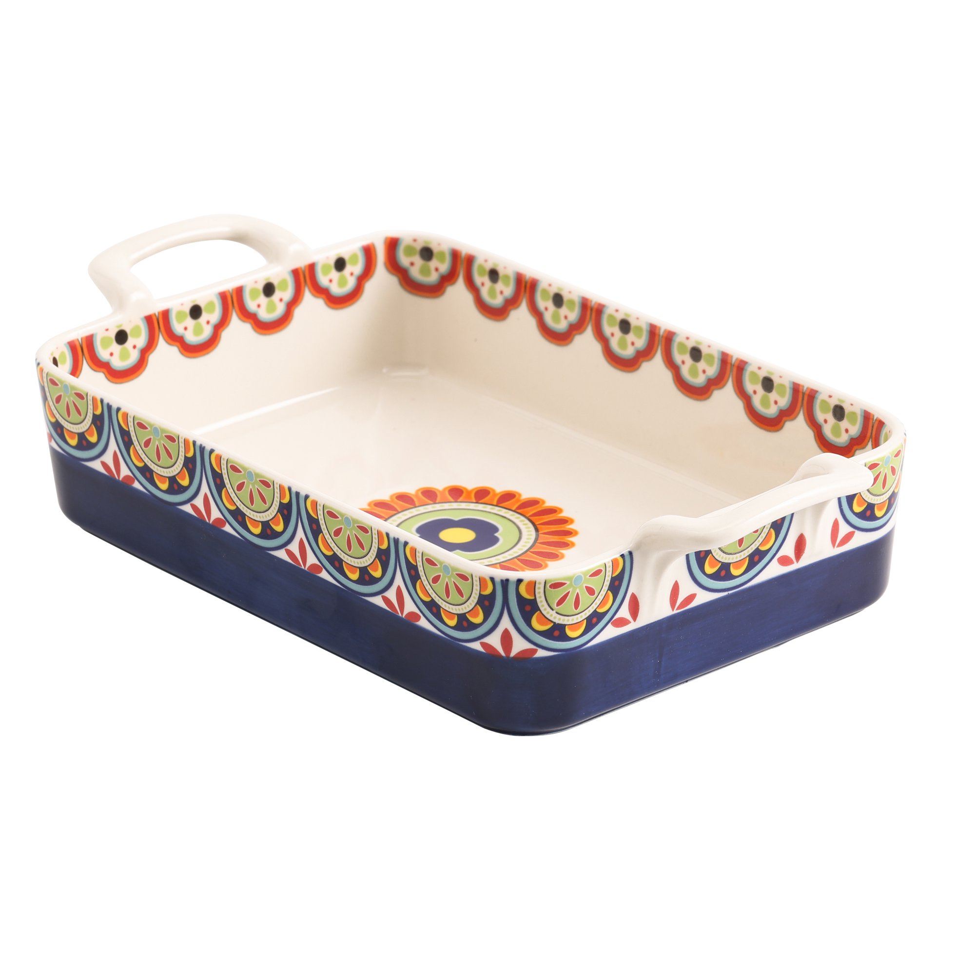 Bico International Tunisian Stoneware Baking Dish. Lasagna Pan. Medium Rectangular Baking Pan