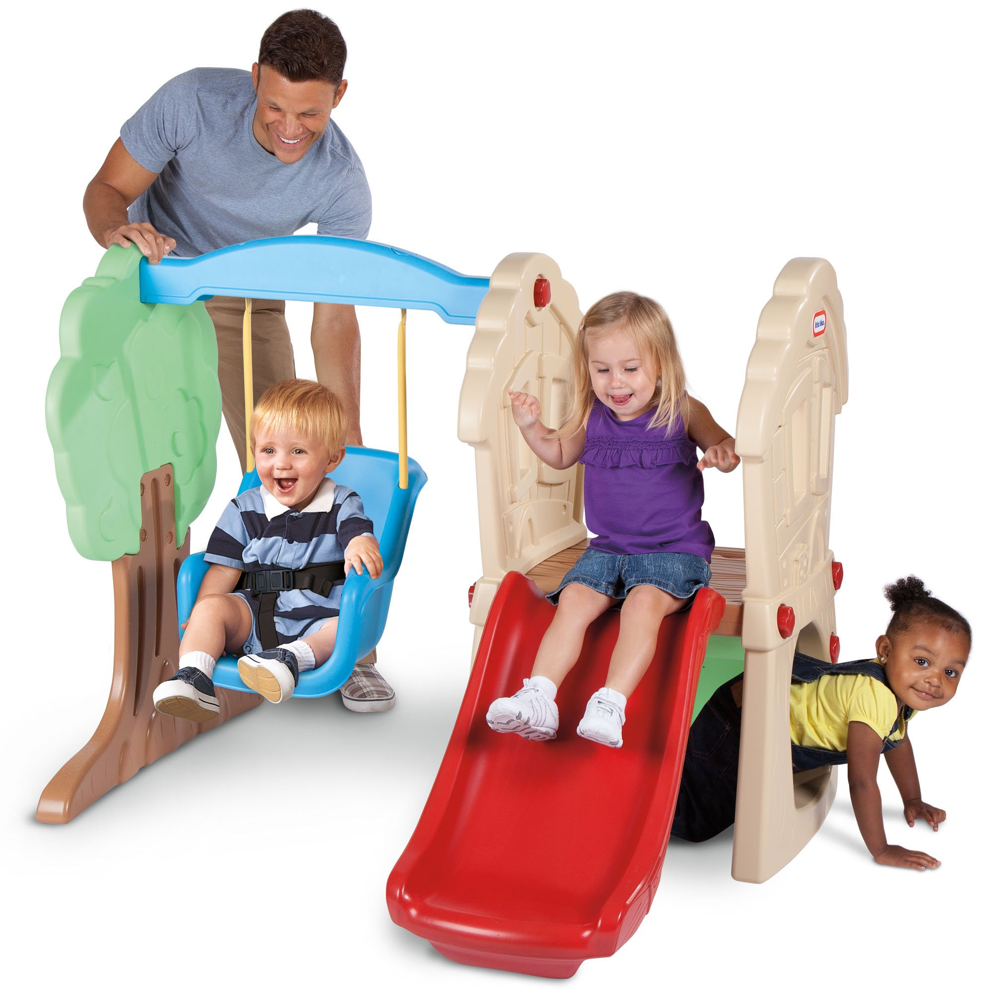 Little Tikes Hide And Seek Climber and Swing - Kids Slide Backyard Play Set