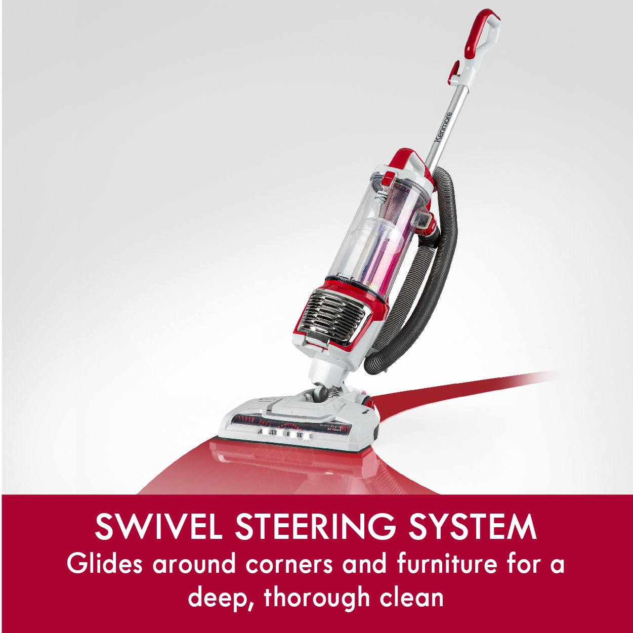 Kenmore DU2015 Bagless Upright Vacuum. Lightweight Carpet Cleaner. Red