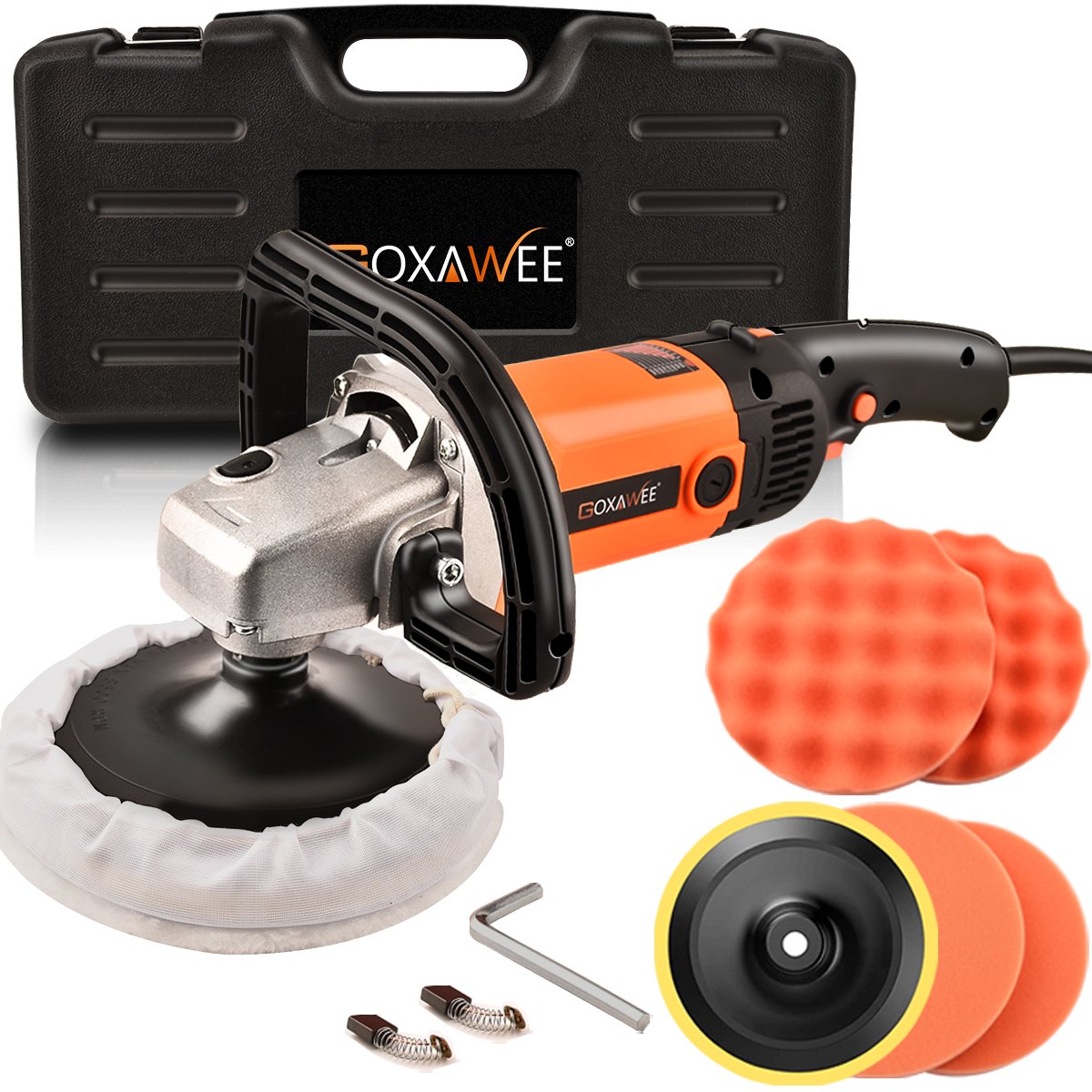 Goxawee 1400W 6-inch Dual Action Buffer Polisher. with Variable Speed 600-3600RPM