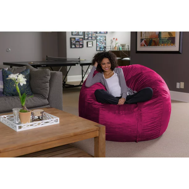 Sofa Sack 5 ft Microsuede Bean Bag Chair. Magenta