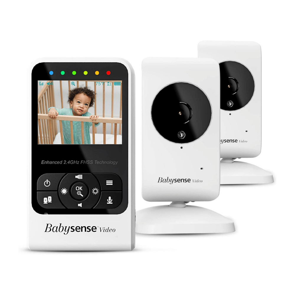 Babysense Video Baby Monitor with Two Cameras. Night Vision & Light. Two Way Talk