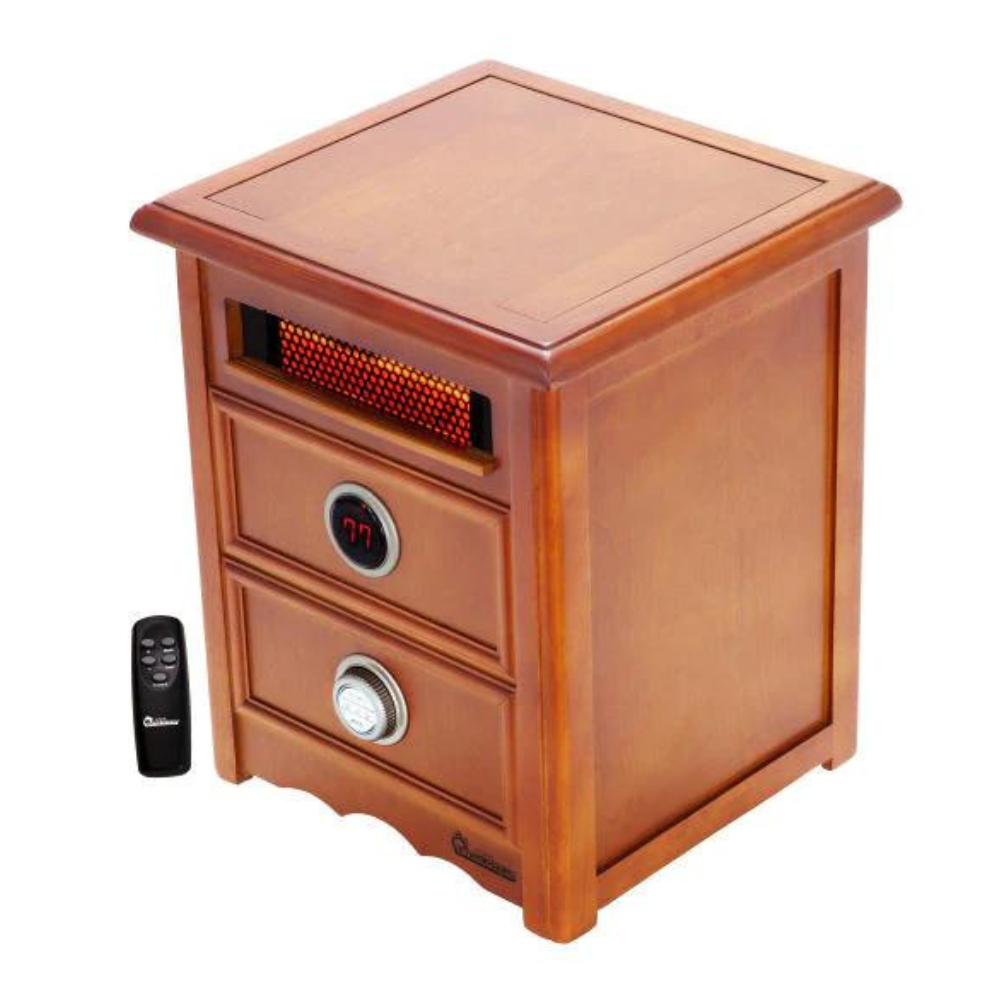 Dr Infrared Heater Nightstand 1500-Watt Infrared Portable Space Heater with Dual Heating System