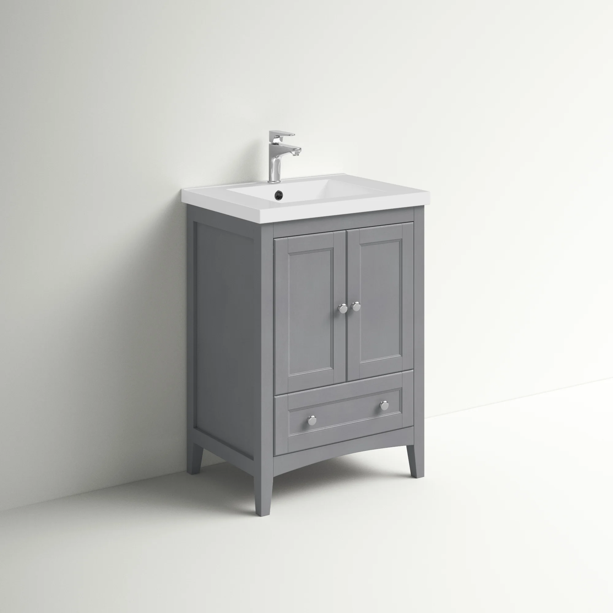 Andover Mills Modena 24” Free-standing Single Bathroom Vanity. Medium Gray