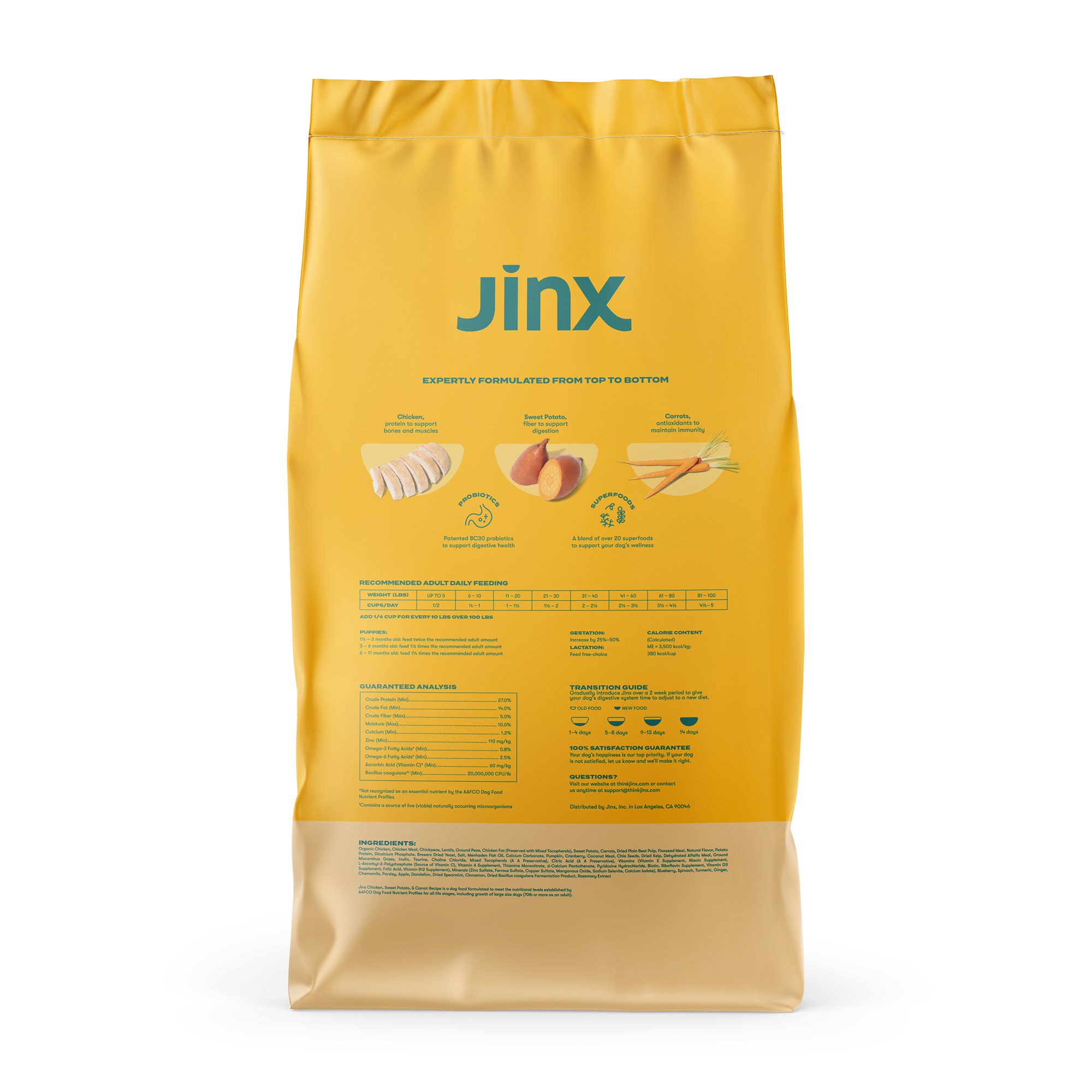 Jinx Chicken. Sweet Potato & Carrot Dry Dog Food. Grain Free. 23.5 lb. Bag