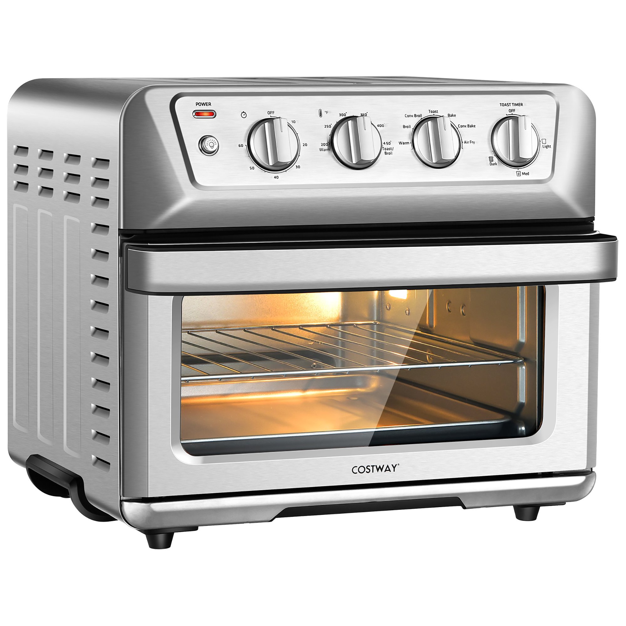 Costway ES10044US 21.5 Qt. Air Fryer Toaster Oven 1800W Countertop Convection Oven with Recipe