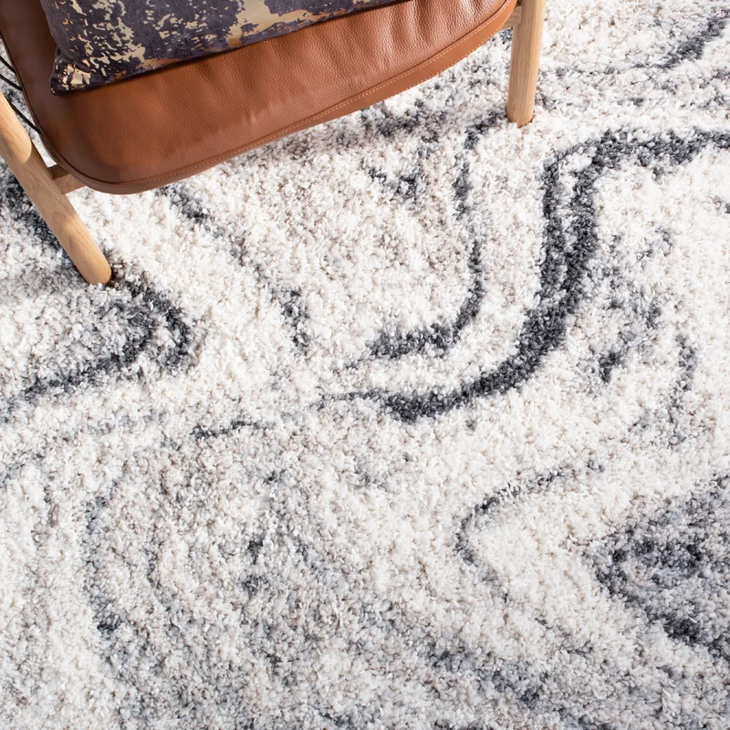 Willa Arlo Interiors Speight Machine Woven/Power Loomed Performance Ivory/Gray Rug. Square 10′