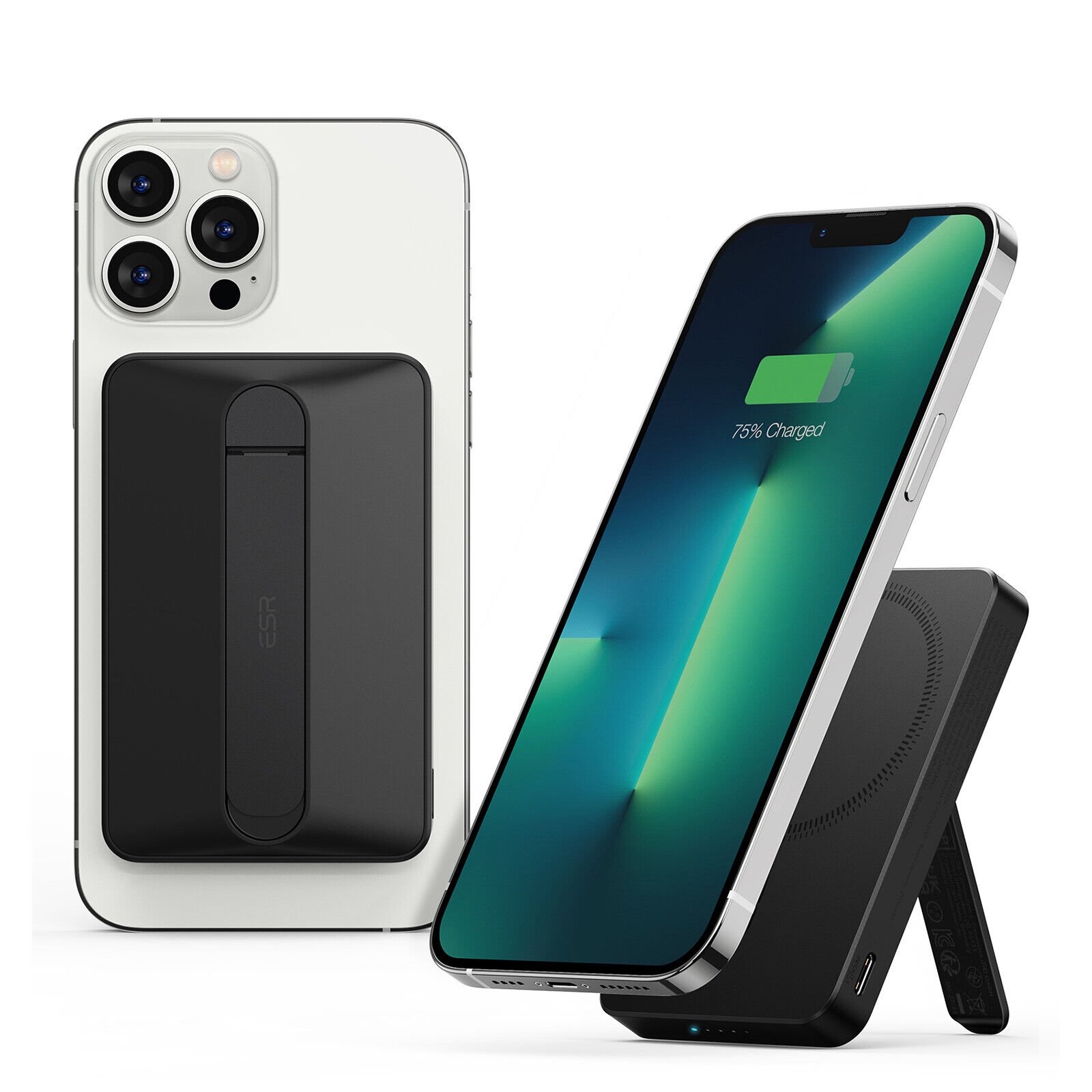 ESR HaloLock Kickstand MagSafe Battery Pack with USB-C Cable. 10.000mAh Wireless Power Bank