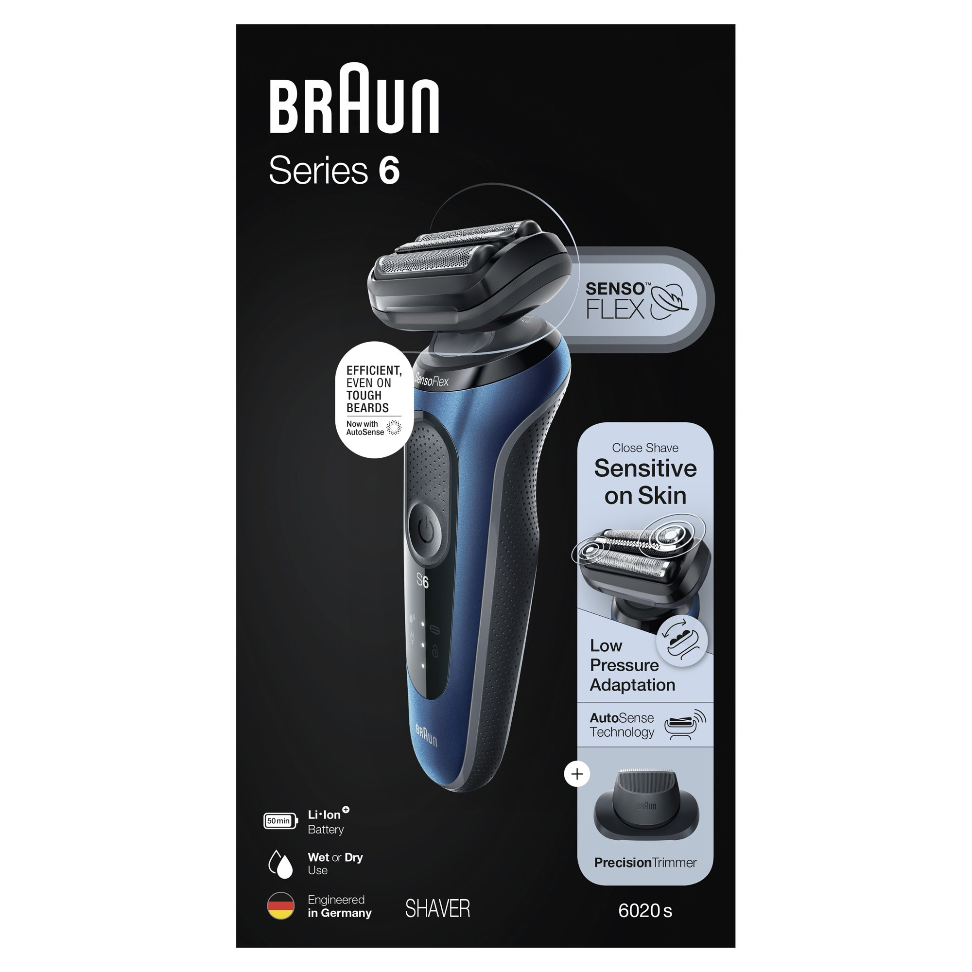 Braun Series 6 6020s Wet Dry Men-s Electric Shaver with Charging Stand