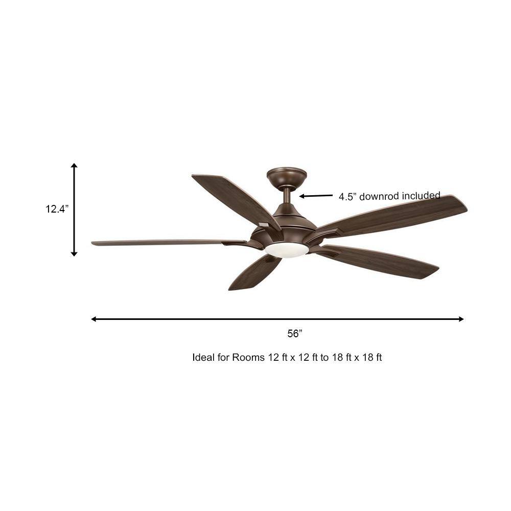 Home Decorators Collection Petersford 56 in. Integrated LED Oil Rubbed Bronze Ceiling Fan with Remote Control