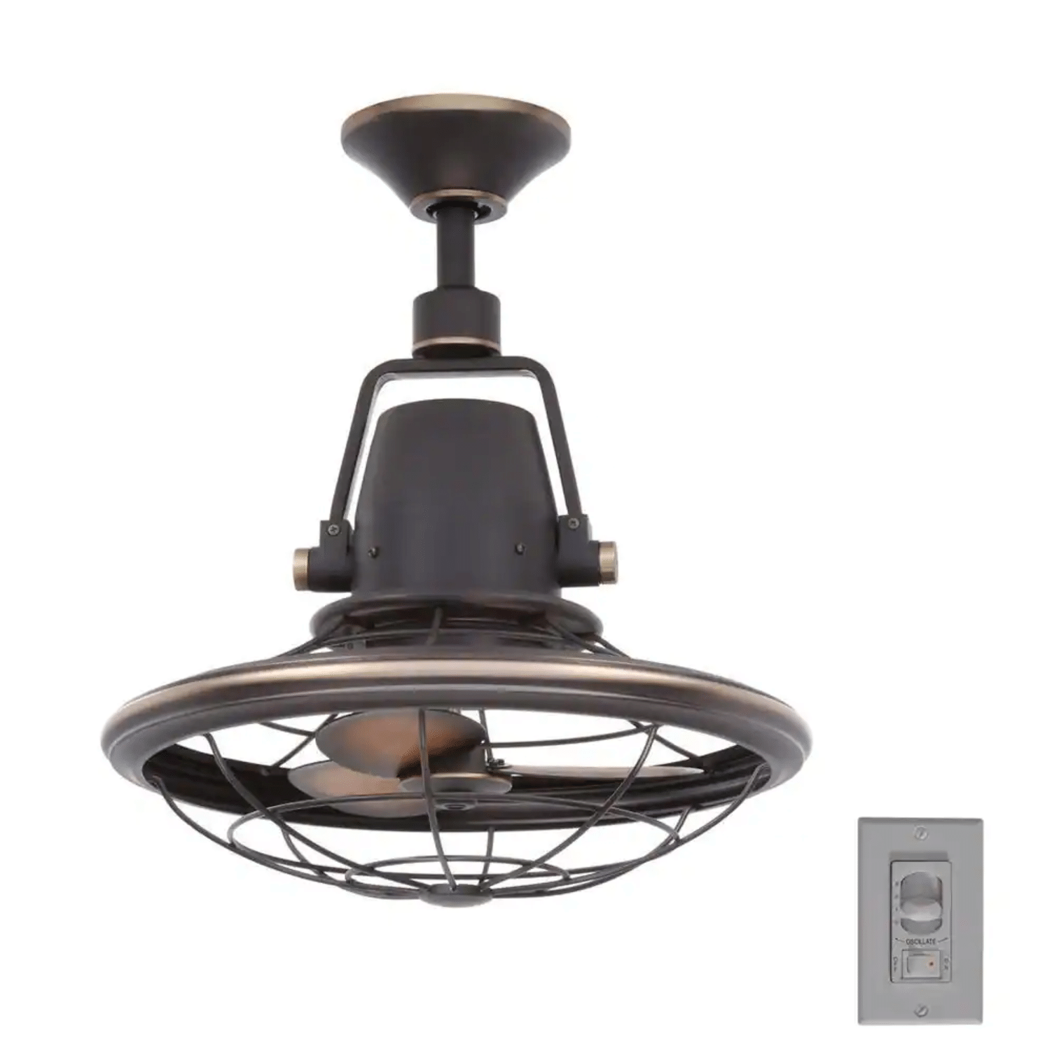 Home Decorators Collection Bentley II 18in Tarnished Bronze Oscillating Ceiling Fan