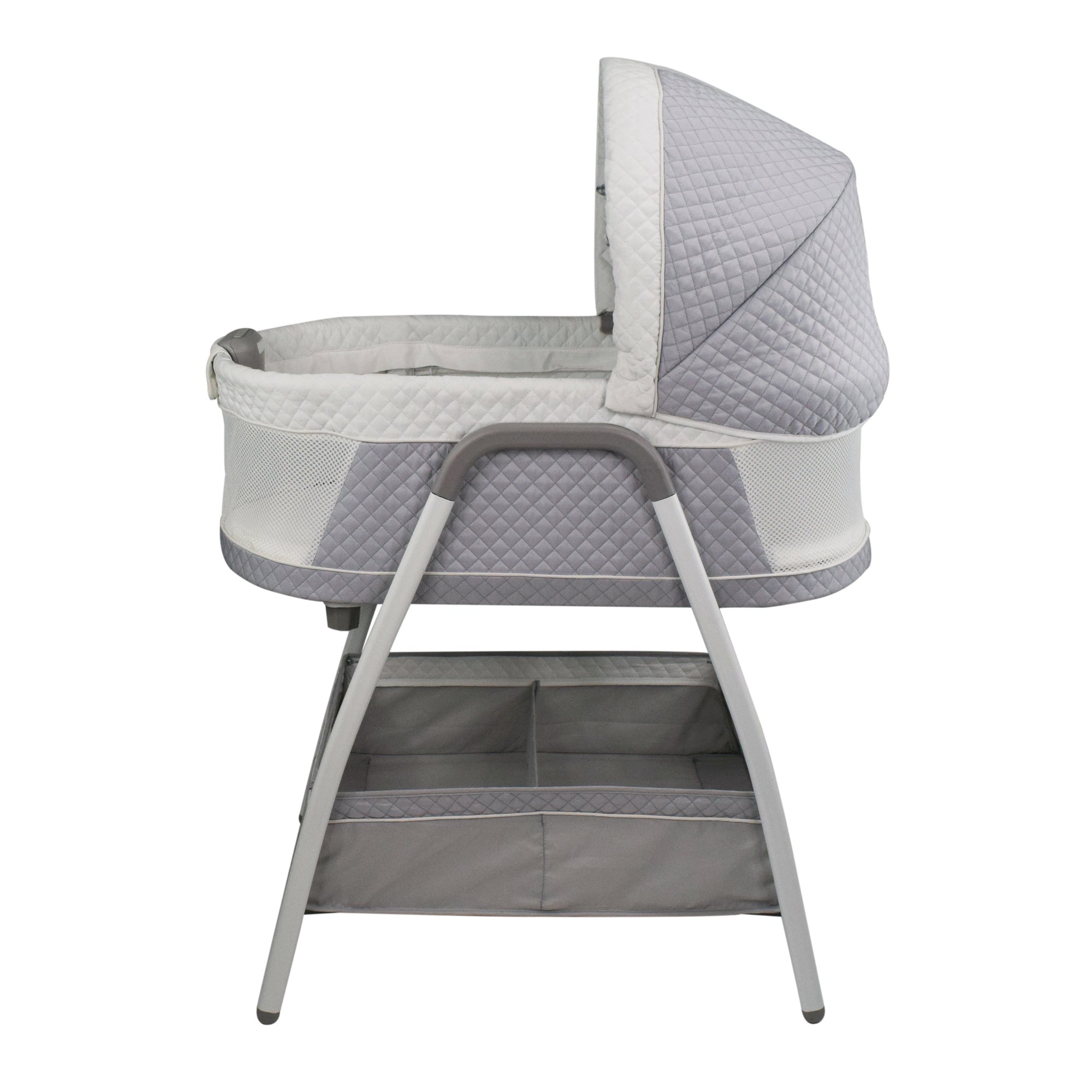 TruBliss Bassinets 3-in-1 Journey Bassinet Crib Sleeper with Vibration and Sounds. Light Gray