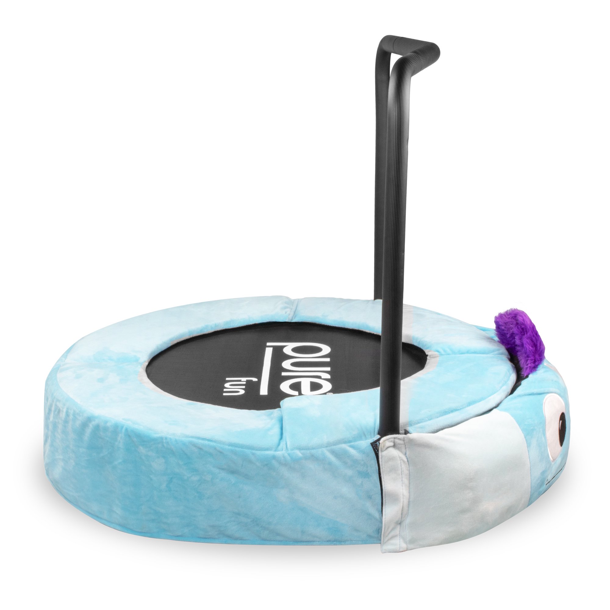 Pure Fun 36-inch Monster Plush Jumper Kids Trampoline with Handrail. Includes Pillow and Slippers