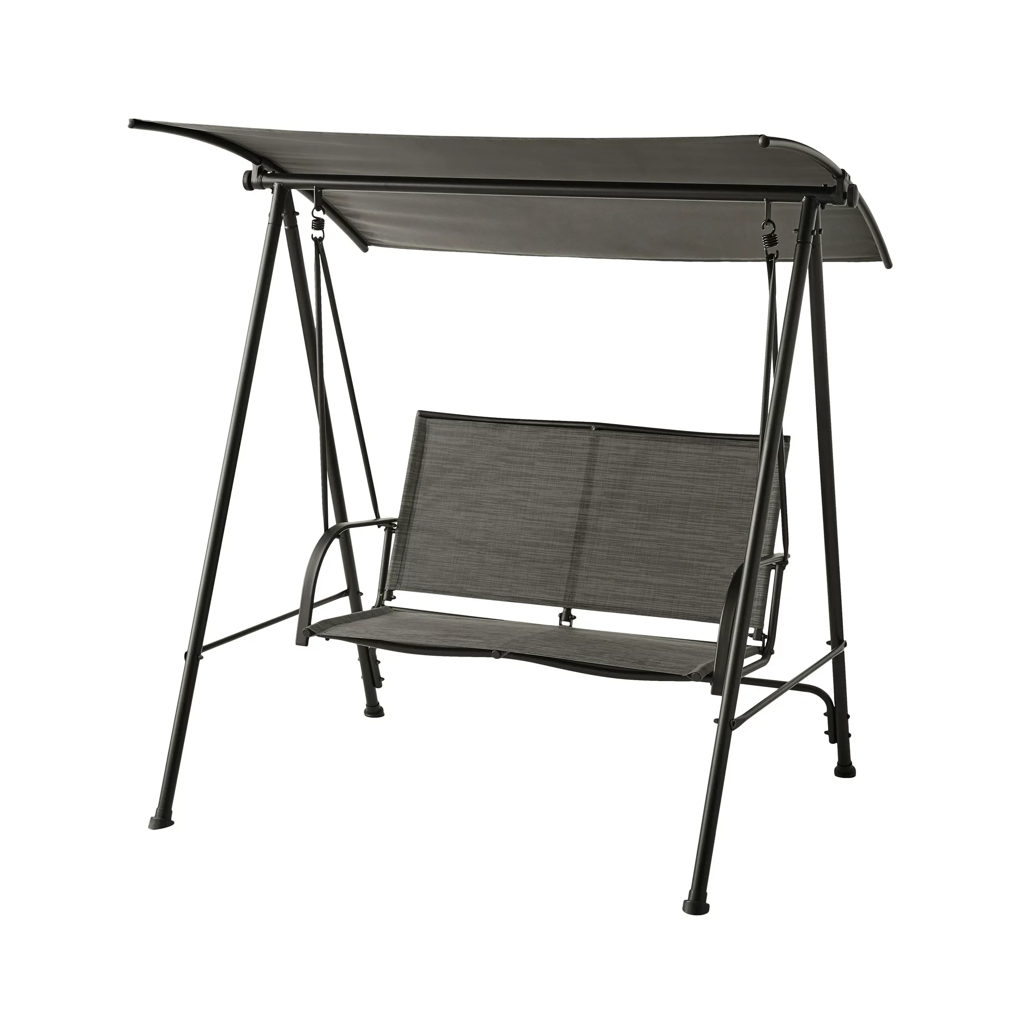 Mainstays Canopy Steel Porch Swing - Black/Gray