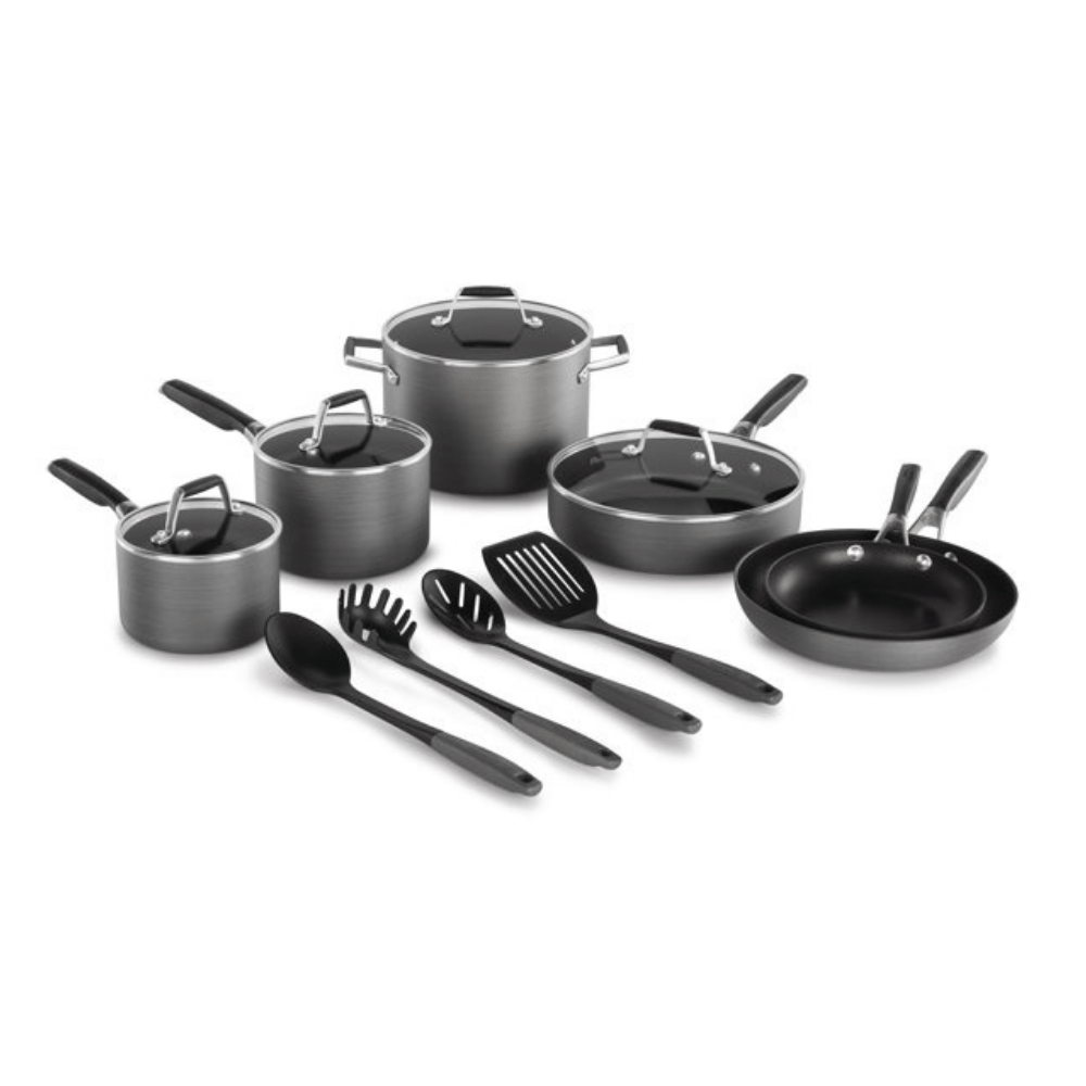Calphalon Hard-Anodized Nonstick Pots and Pans. 14-Piece Cookware Set in Black