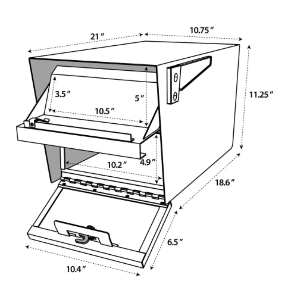 Mail Boss Mail Manager PRO Locking Post Mount Mailbox with High Security Reinforced Patented Locking System. Black