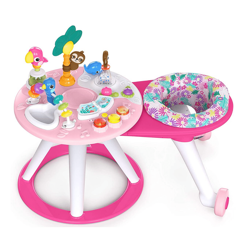 Bright Starts Around We Go 2-in-1 Walk-Around Baby Activity Center & Table. Tropic Coral
