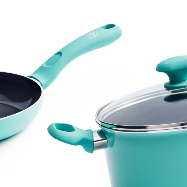 Greenlife Diamond Ceramic Non-stick 13Pc Cookware Set. Turquoise
