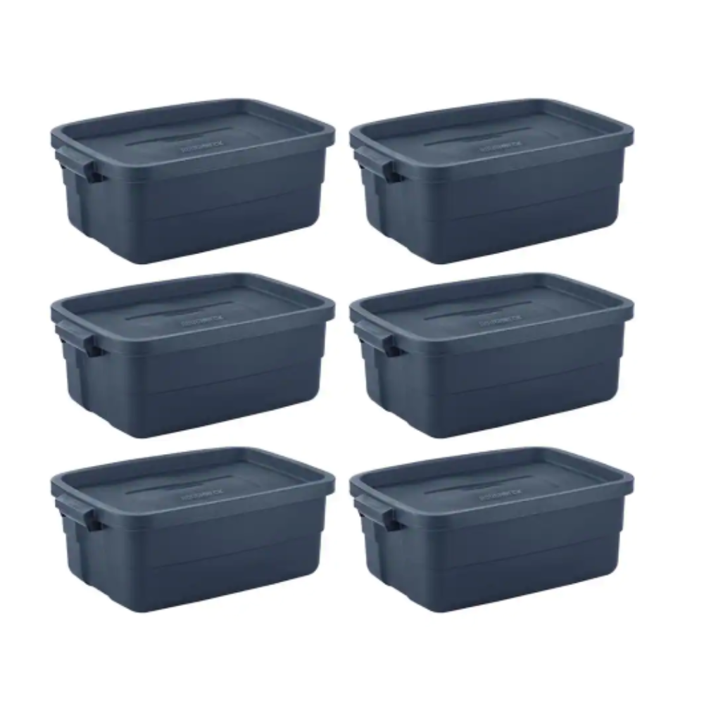 Rubbermaid Roughneck 10 Gal. Rugged Stackable Storage Tote Container (6-Pack)