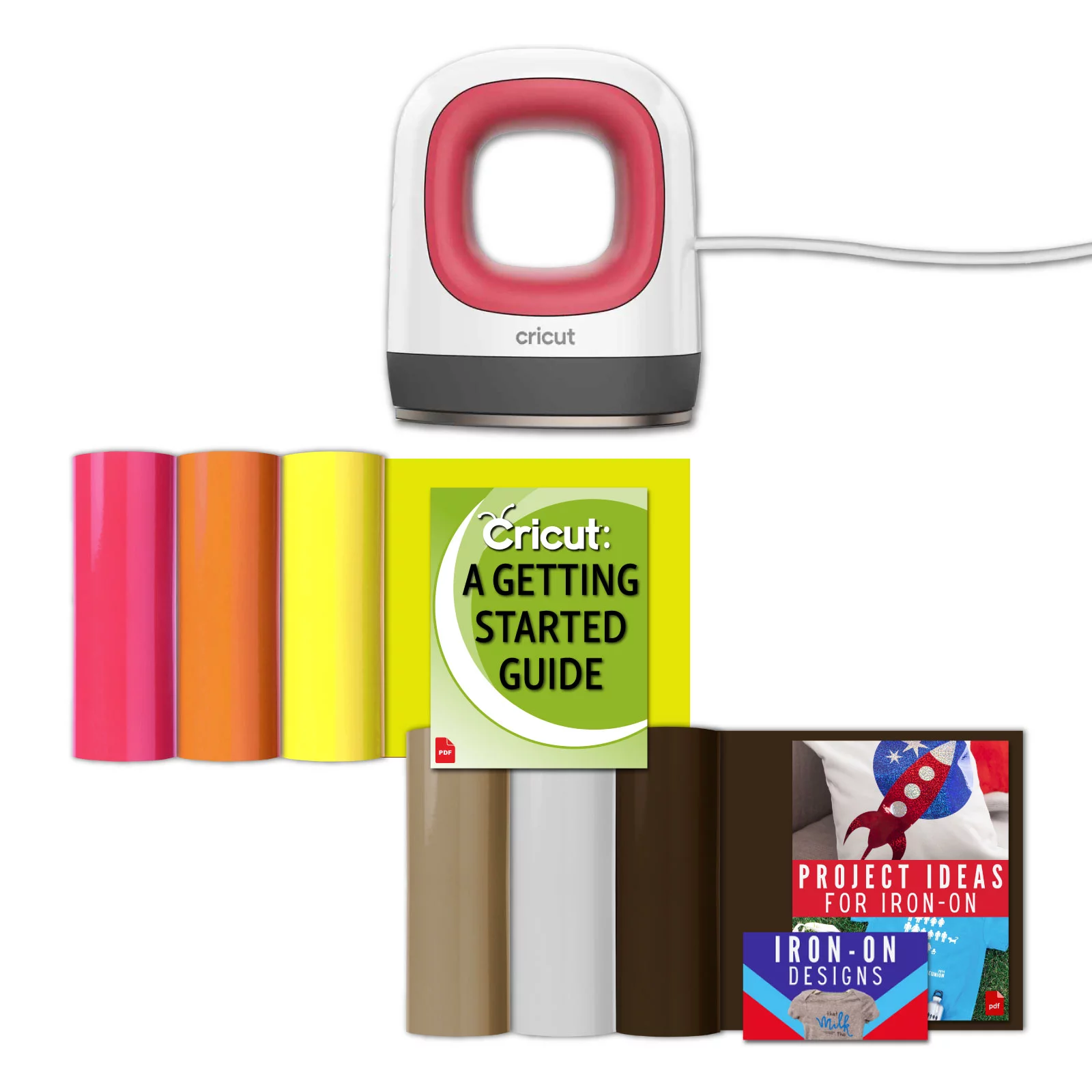 Cricut EasyPress Mini - Heat Press Bundle with Iron-On Rolls - Raspberry. Mini Press