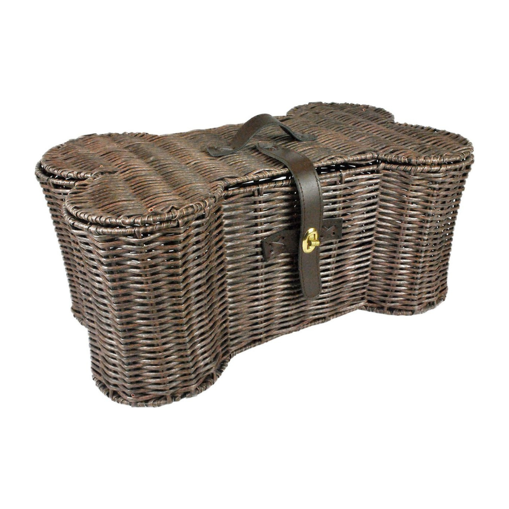 Bone Dry Bone-Shaped Wicker Storage Basket. Large