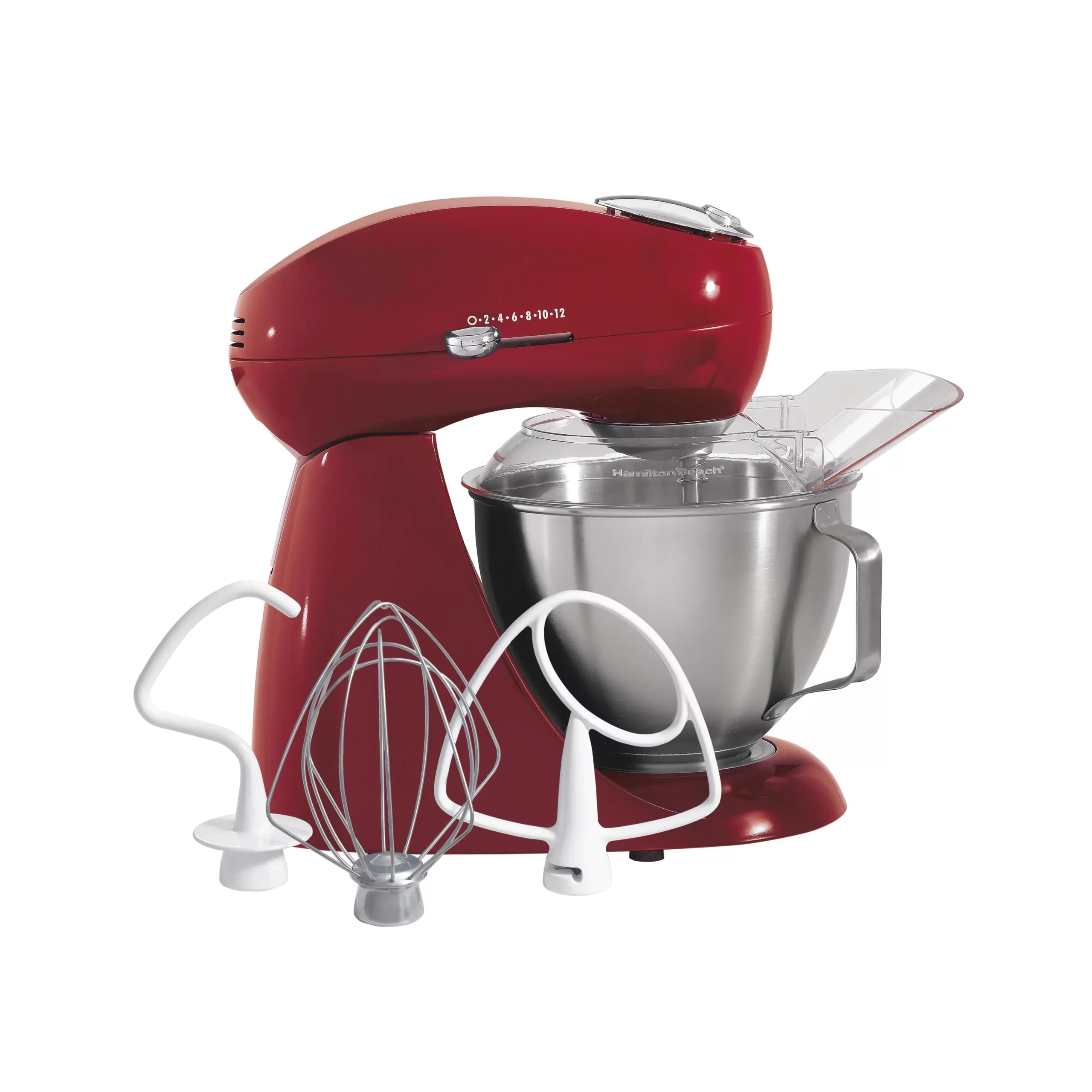 Hamilton Beach Eclectrics 4.5 Qt. 12-Speed Red All-Metal Stand Mixer