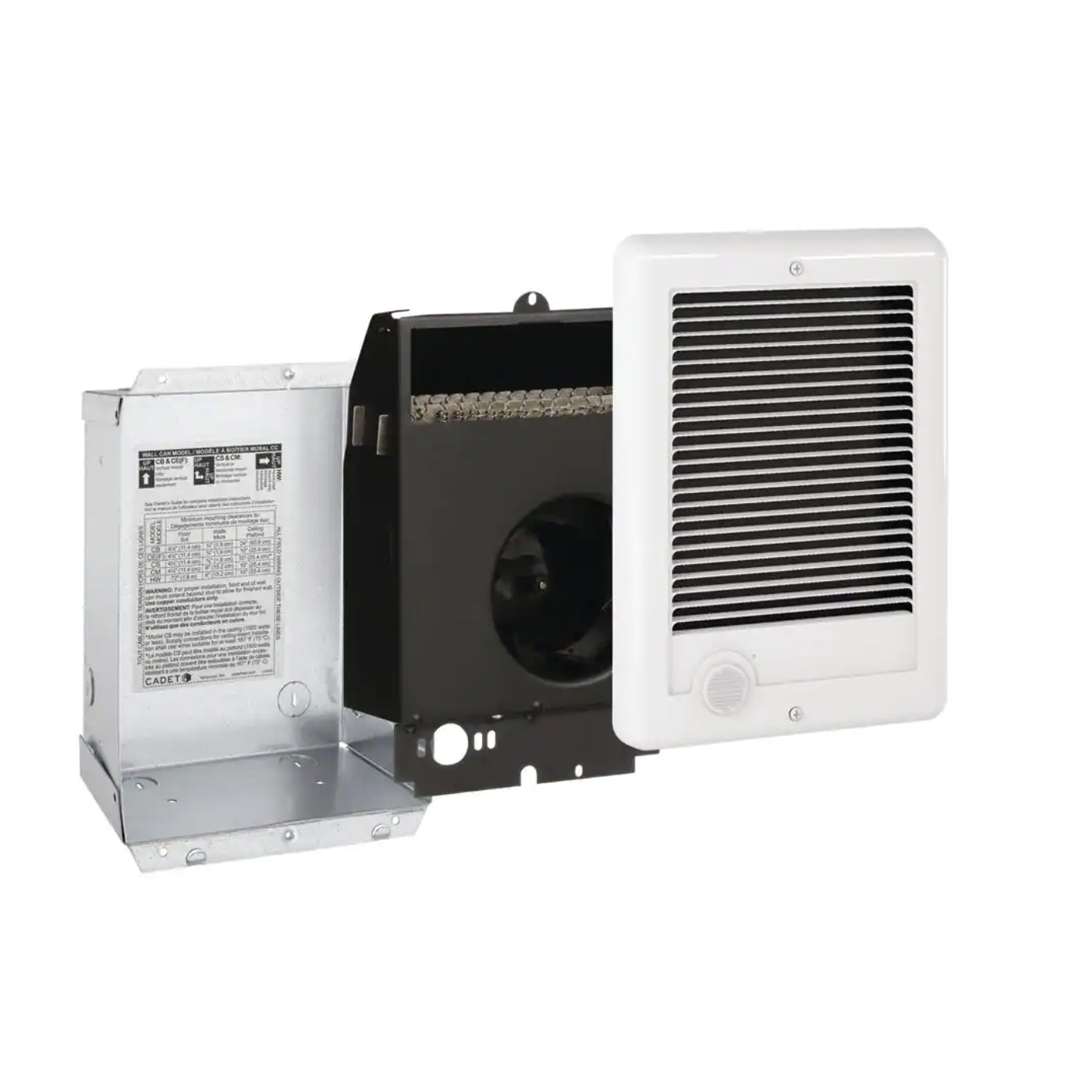 Cadet 240-Volt 2.000-Watt Com-Pak In-Wall Fan-Forced Electric Heater In White