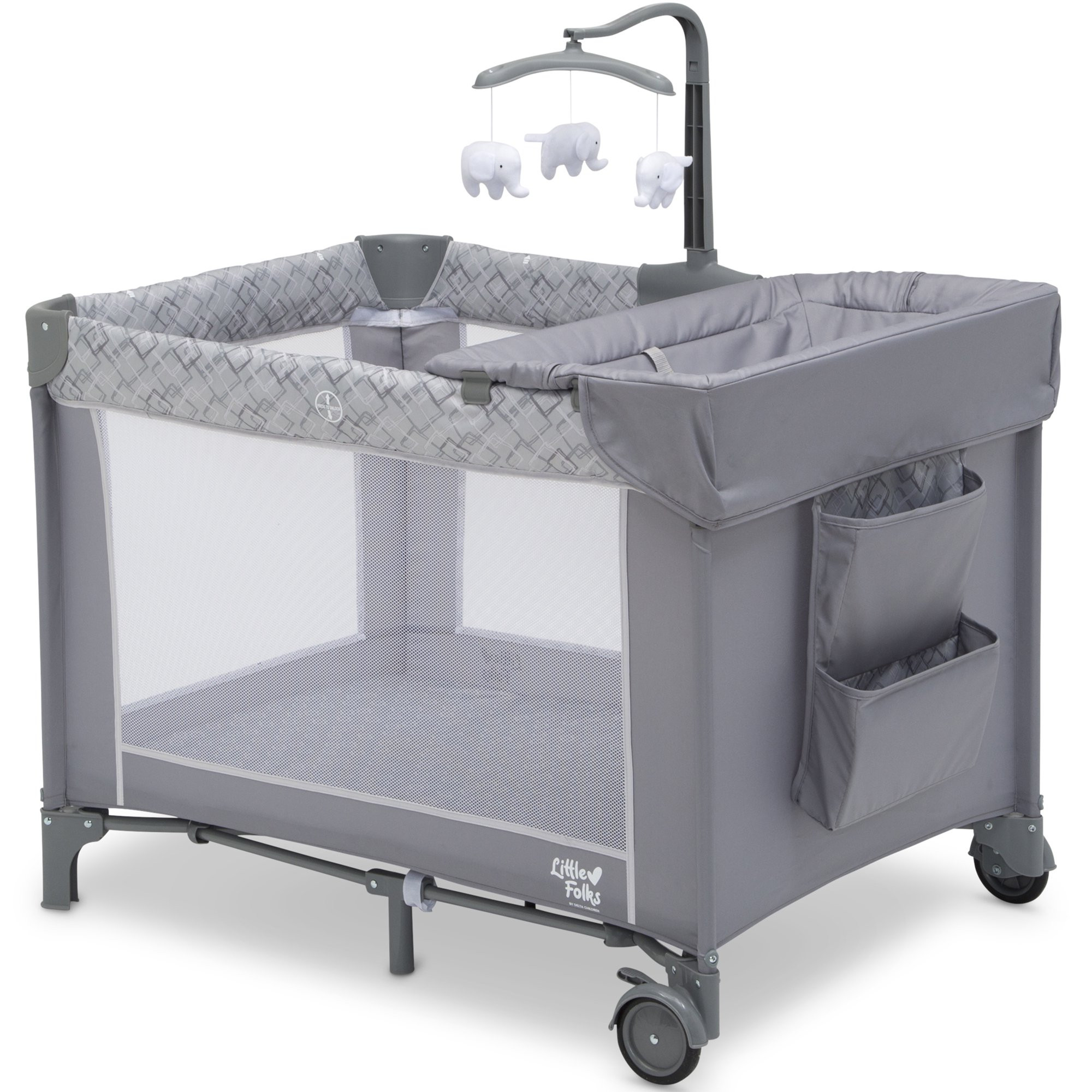 Little Folks by Delta Children LX Deluxe Play Yard with Removable Bassinet and Changing Table. Square Root