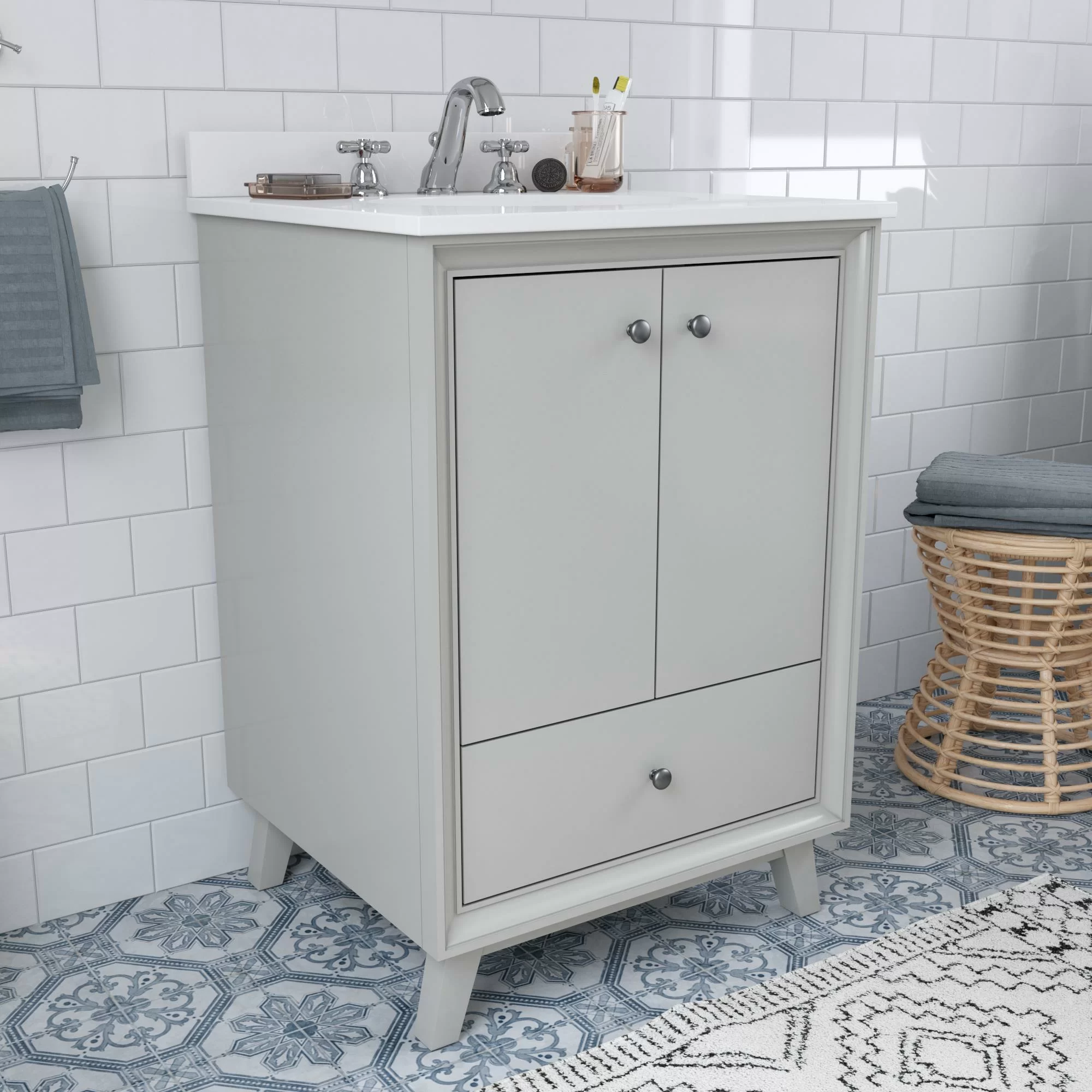 Dorel Living Bleeker 24” Free-standing Single Bathroom Vanity