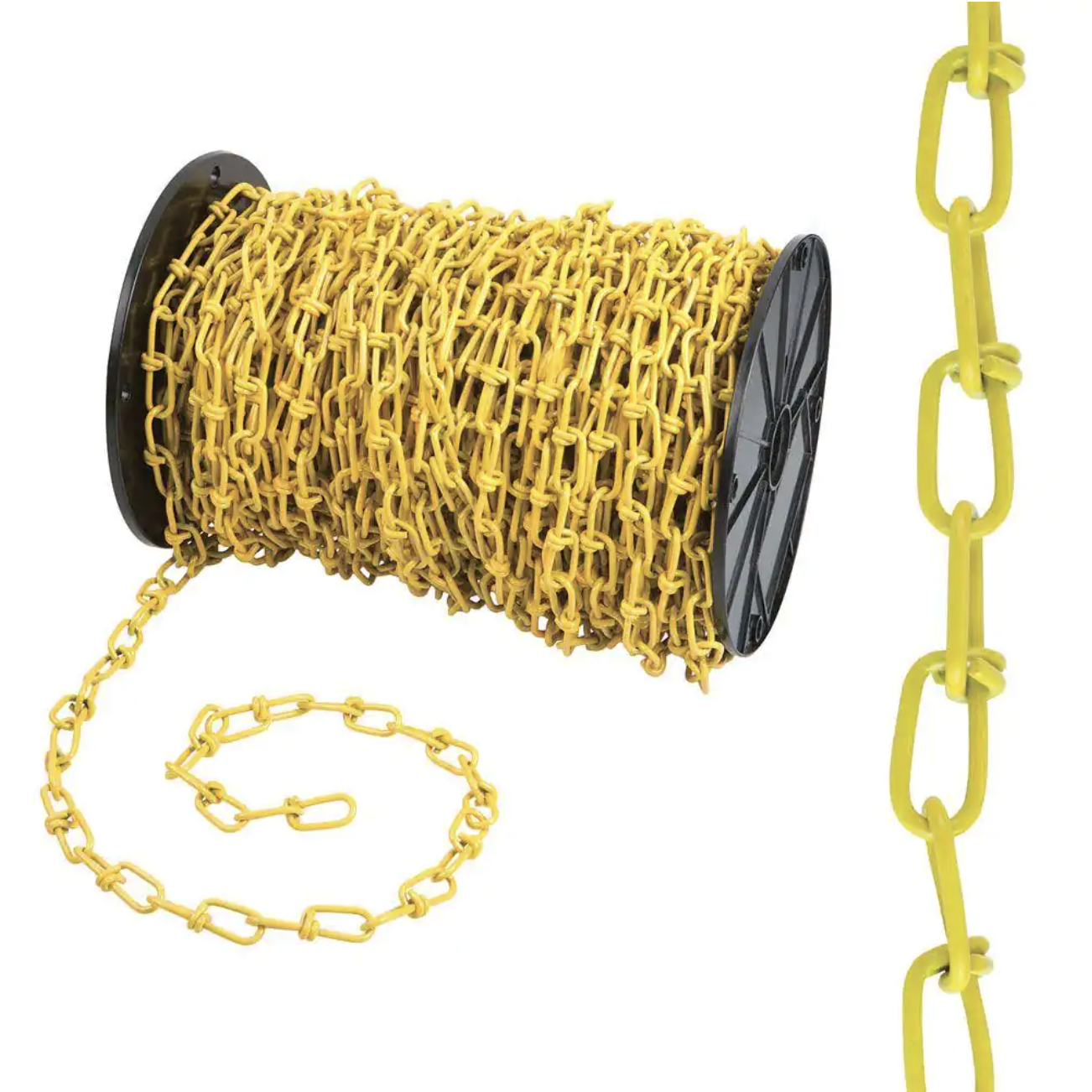 Everbilt #2/0 x 175 ft. Zinc Plated Steel Double Loop Chain. Yellow