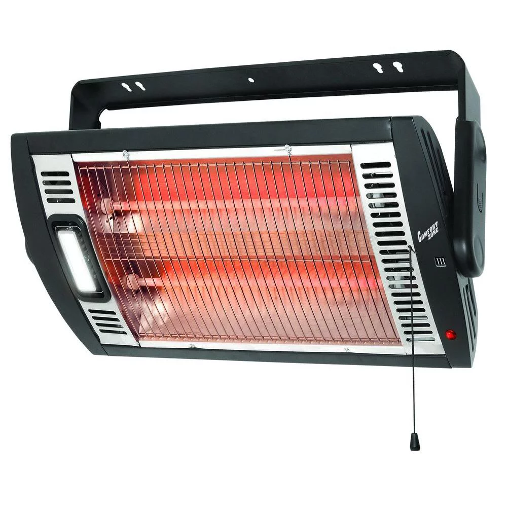 Comfort Zone 1.500-Watt Ceiling-Mount Infrared Radiant Quartz Electric Heater