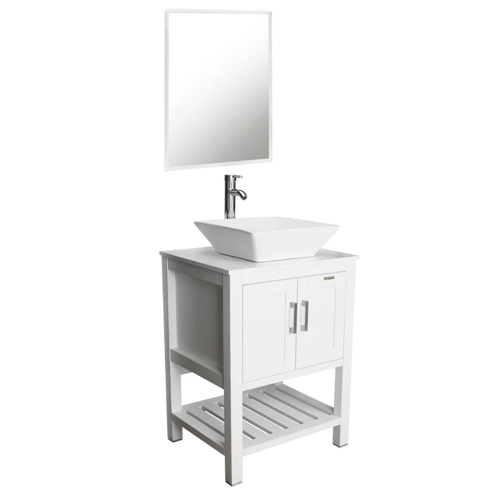 Eclife 24” Free-standing Single Bathroom Vanity White