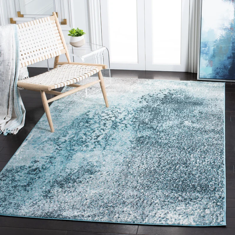 Trent Austin Design Mclawhorn Machine Woven / Power Loomed Performance Silver / Blue Rug