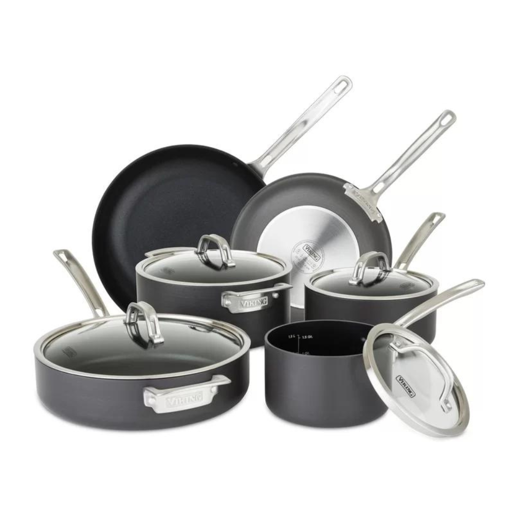 Viking 10-Piece Hard Anodized Nonstick Cookware Set. 40051-9910