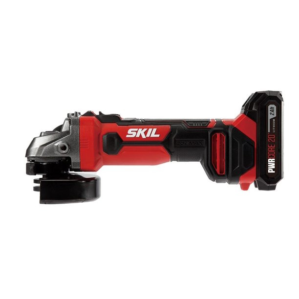 Skil PWR CORE 20 ?20V 4-1/2-Inch Cordless Angle Grinder. 2.0Ah Lithium Battery & Charger