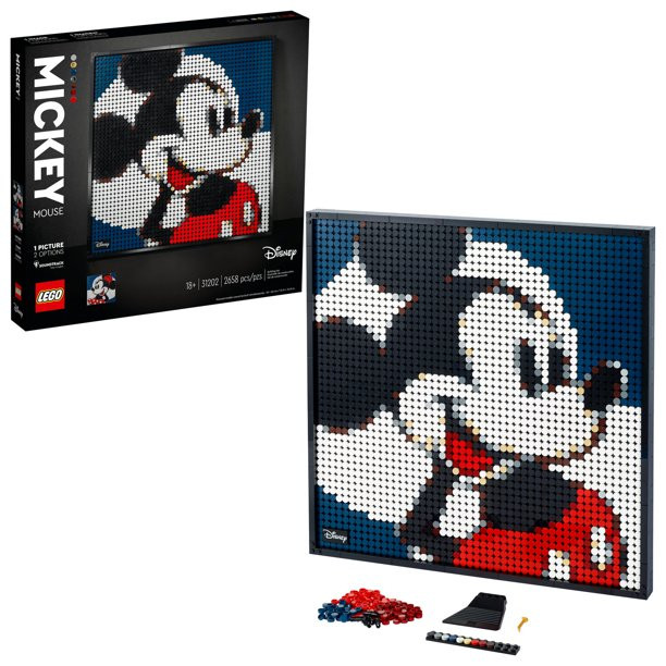 Lego Art Disney's Mickey Mouse 31202 Wall Decor Set for Adults Who Love Crafts (2.658 Pieces)