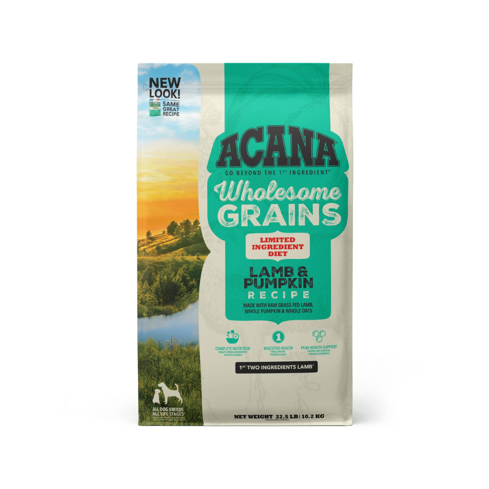 Acana Wholesome Grains Lamb And Pumpkin Recipe Dry Dog Food. 22.5 Lbs
