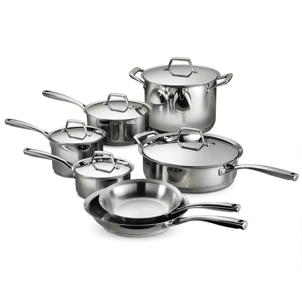 Tramontina Gourmet Prima 12-Piece Stainless Steel Cookware Set With Lids