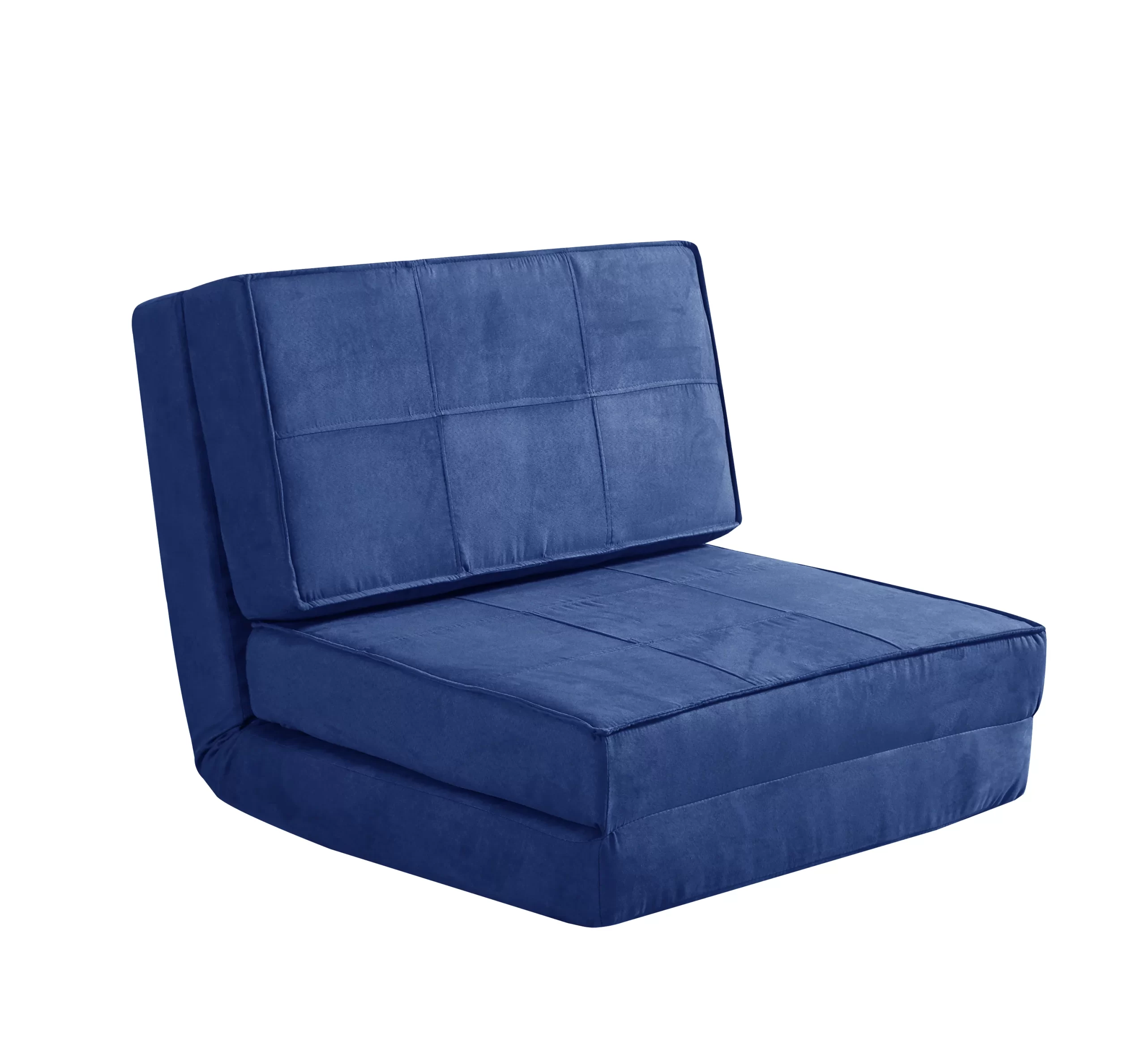 Your Zone Ultra Soft Suede 3 Position Convertible Flip Chair. Blue
