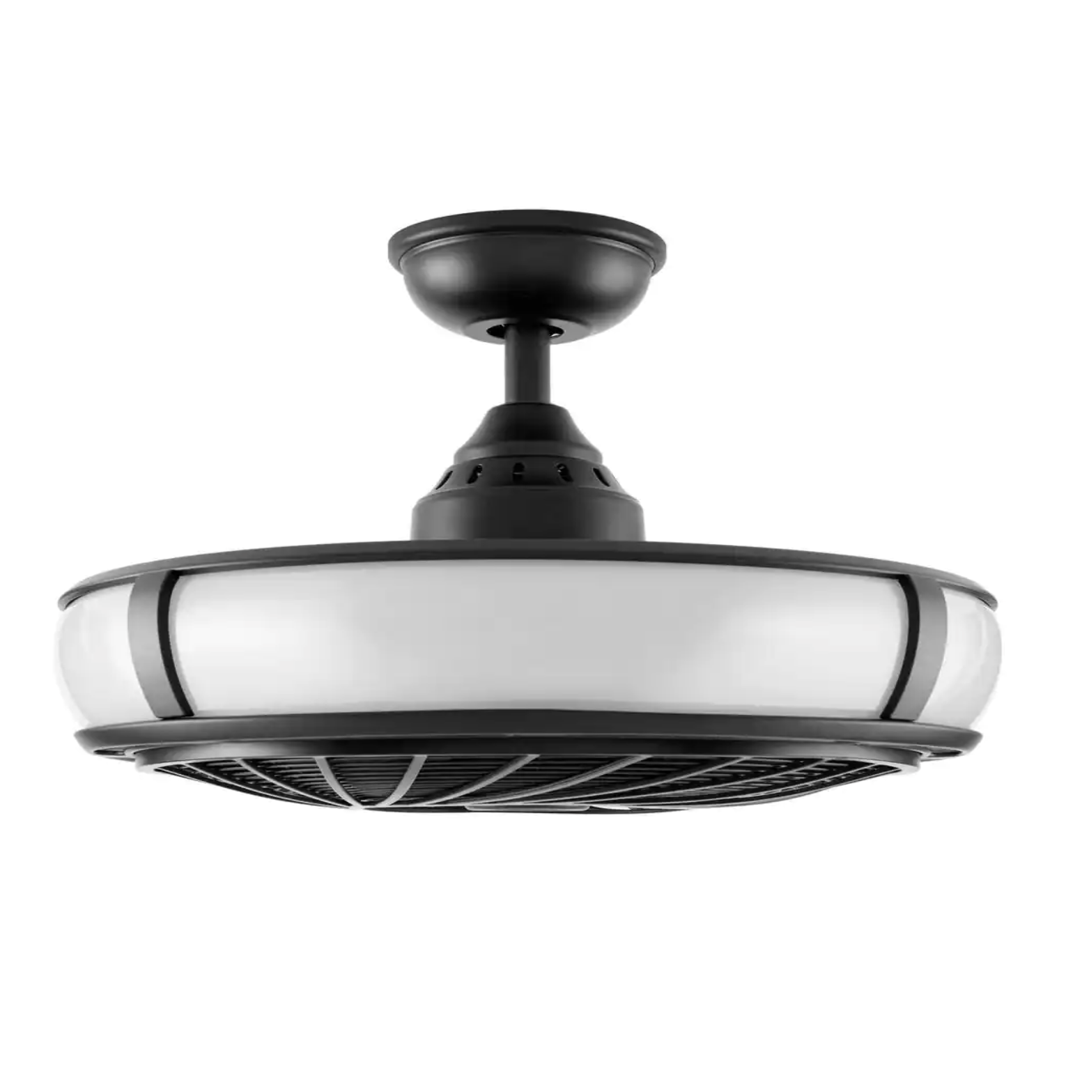 Home Decorators Collection Tuilene 21 in. Integrated LED Matte Black Ceiling Fan with Light and Remote Control (AK83-MBK)