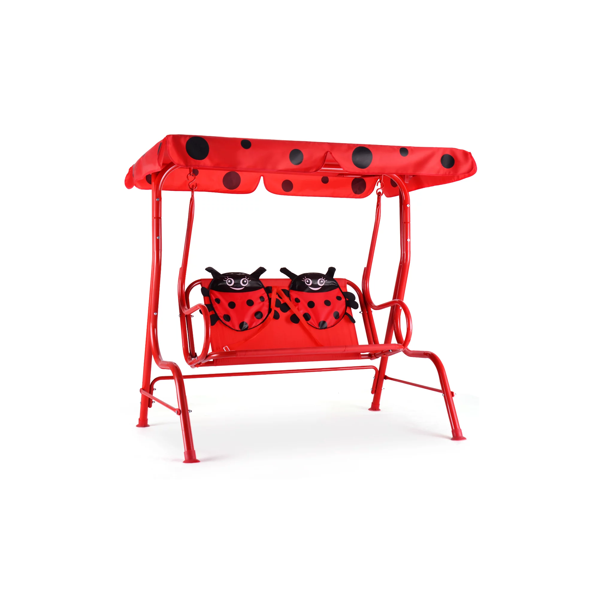 Costway Kids Patio Swing Chair Children Porch Bench Canopy 2 Person. Red