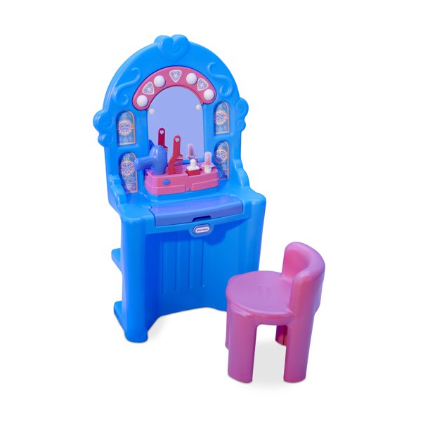 Little Tikes Ice Princess Magic Mirror Toy Vanity Table And Chair With Pretend Play Toy Beauty Accessories