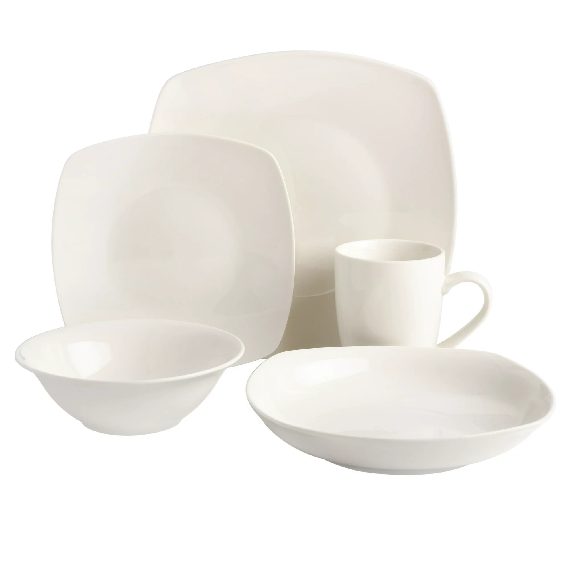 Gibson Home Liberty Hill 30-Piece Dinnerware Set. White