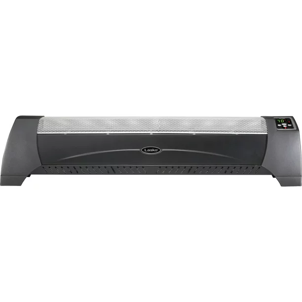 Lasko Silent Low-Profile Room Heater With Digital Display - Graphite