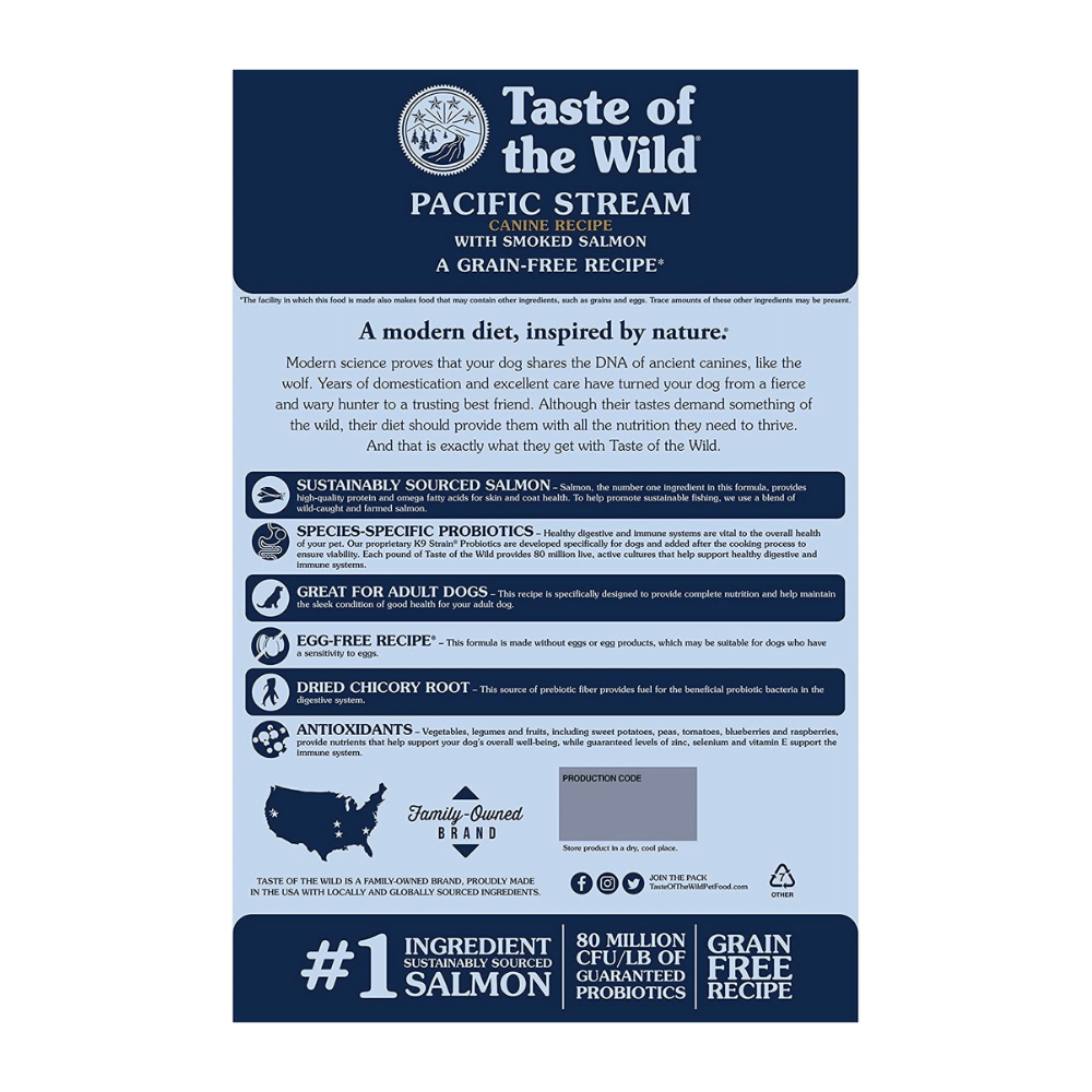 Taste of The Wild Pacific Stream Canine Grain-Free Recipe with Smoked Salmon Adult Dry Dog Food