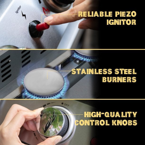 Royal Gourmet PD1302 3-Burner 26.400-BTU Portable Gas Grill Griddle