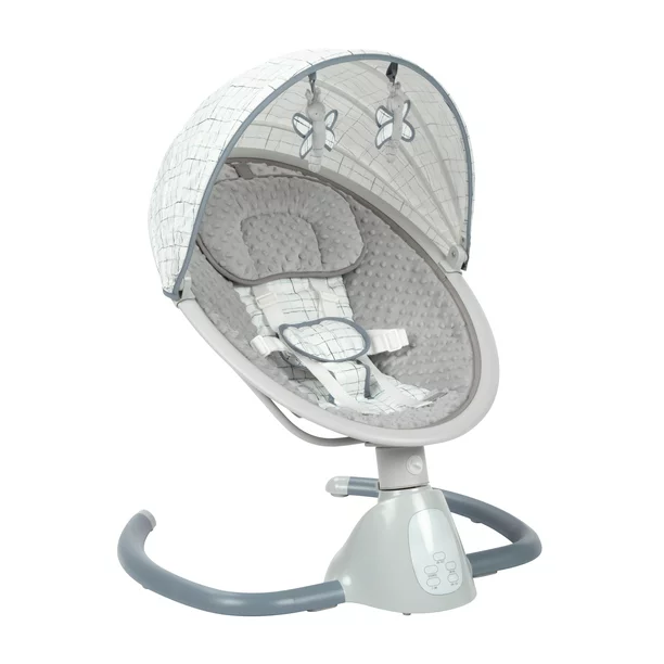 Monbebe Tranquility Bluetooth Enabled Indoor Baby Swing. Plaid