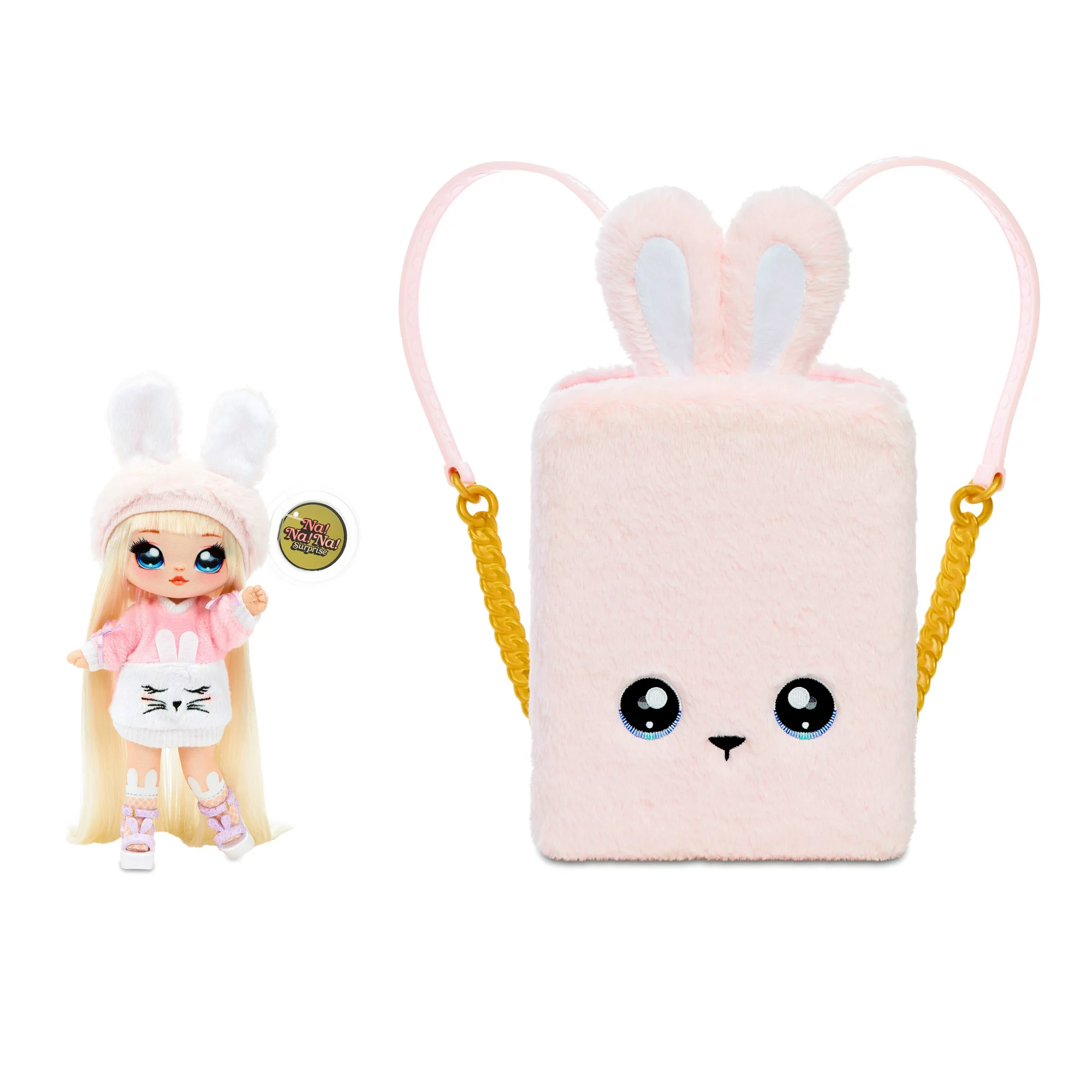 Na! Na! Na! Surprise 3-in-1 Backpack Bedroom Pink Bunny Playset with Limited Edition Doll Playset