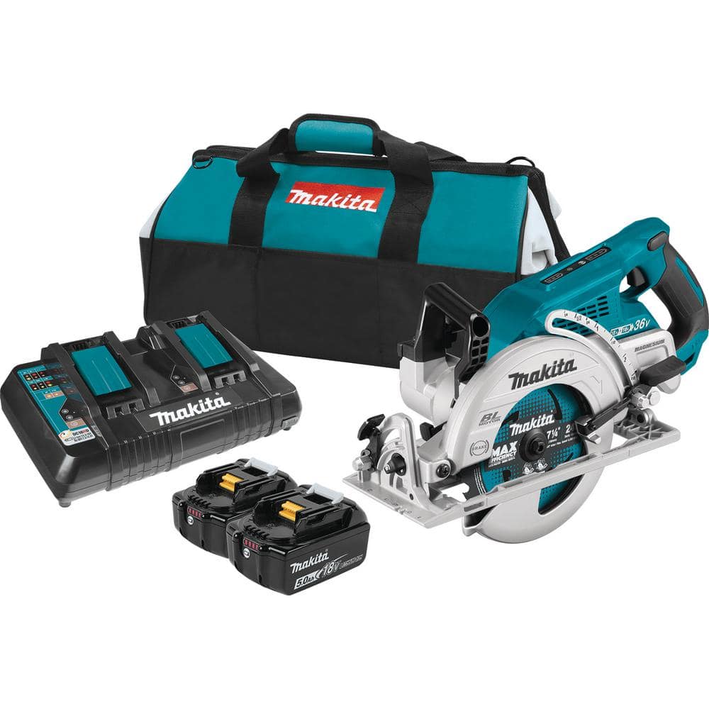 Makita 18V X2 LXT 5.0Ah Lithium-Ion (36V) Brushless Cordless Rear Handle 7-1/4 in. Circular Saw Kit